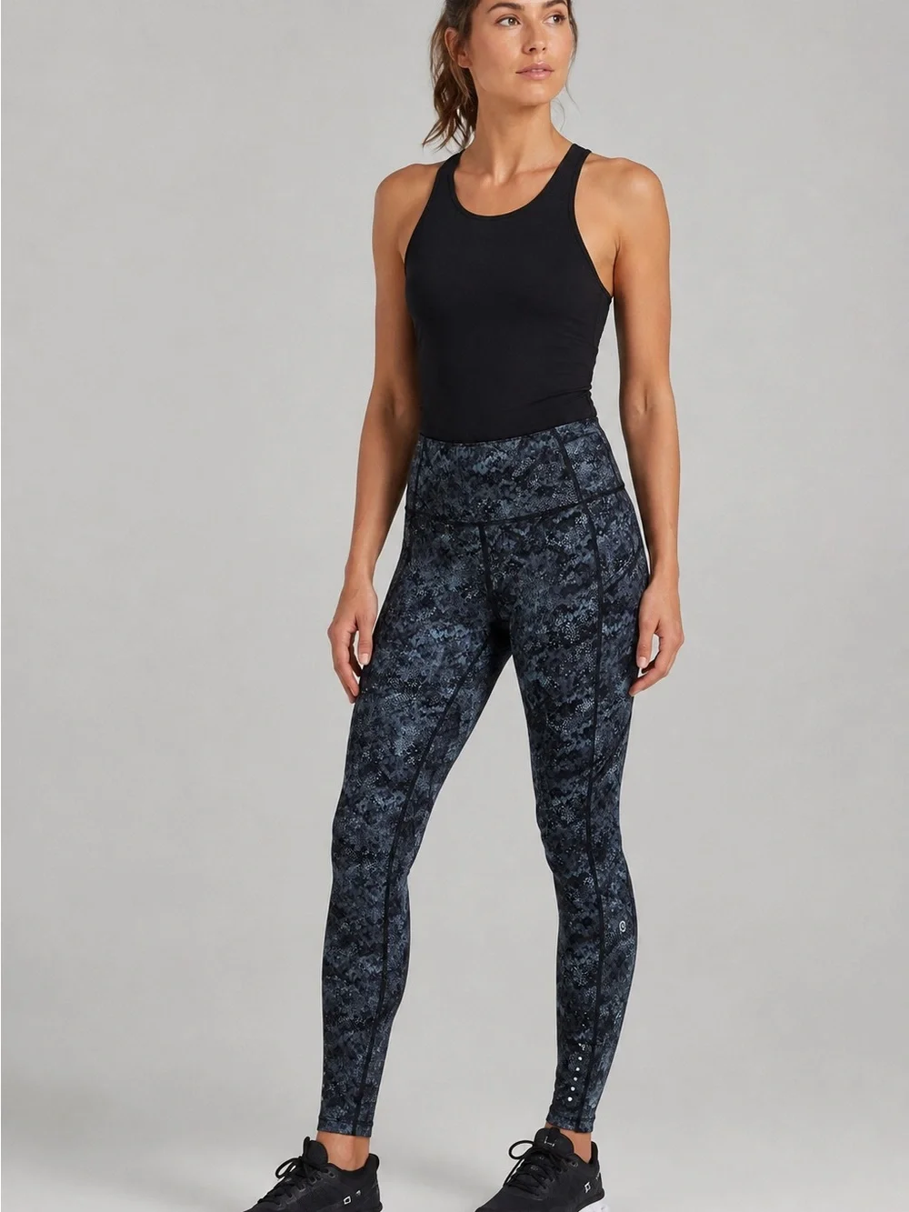 Lululemon Speed Tight IV Dandy Digie Porcelaine Black Leggings Size XS